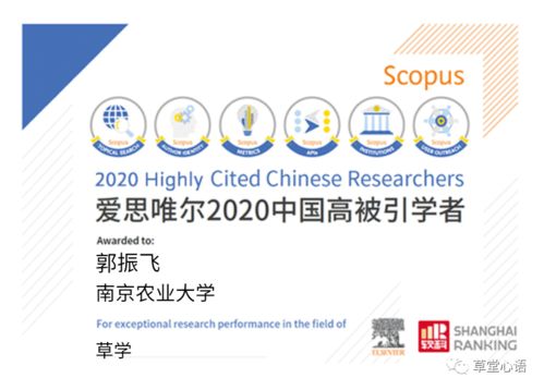 恭賀三賢登榜，共繪草學新篇——中國學者榮膺愛思唯爾2020高被引榮譽慶典活動策劃
